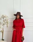 Abito in cotone rosso