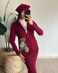 Giacca teddy bordeaux