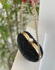 Borsa cuore gioiello nero