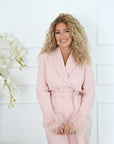 Tailleur piume rosa