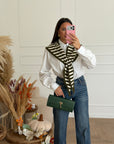 camicia con coprispalle verde