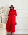 Abito in cotone rosso