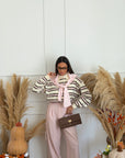 maglia a righe rosa