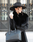 Cappotto fox nero
