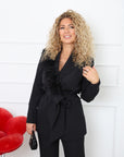 Tailleur piume collo nero