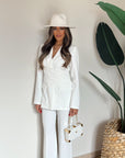 Tailleur corset bianco