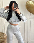 Coordinato crop grigio