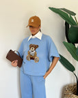 Tuta teddy celeste