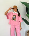 Tuta teddy rosa