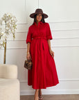 Abito in cotone rosso