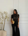 jumpsuit in pizzo nero