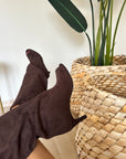Stivali in camoscio marrone