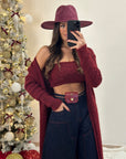 cardigan + top megan bordeaux