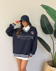 felpa college blu