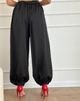 Pantalone in raso nero