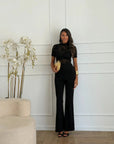 jumpsuit in pizzo nero
