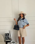 polo collage blu