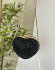 Borsa cuore gioiello nero