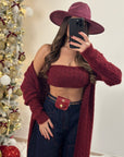 cardigan + top megan bordeaux