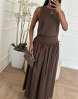 coordinato in cotone marrone
