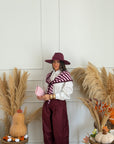 camicia con coprispalle bordeaux