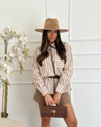Camicia a righe brown