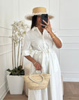 Abito in cotone bianco