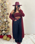 cardigan + top megan bordeaux