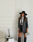 giacca in eco pelle nera