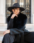 Cappotto fox nero