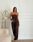 Coordinato pizzo marrone