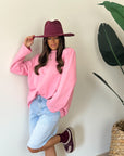 Maxi shirt garzata rosa