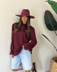 Maxi shirt garzata bordeaux