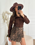 camicia stringhe marrone