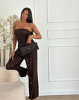 Coordinato pizzo marrone