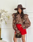 camicia maculata rouge