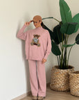 coordinato teddy rosa