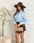 camicia stringhe celeste