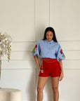 camicia bon ton celeste