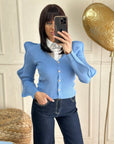 Cardigan onde celeste