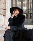 Cappotto fox nero