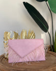 pochette piume rosa