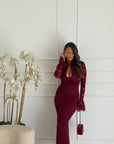 Abito Glam bordeaux