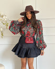 camicia roses red