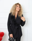Tailleur piume collo nero