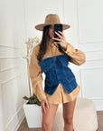 top fiocco denim