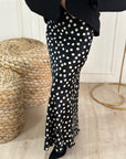 Gonna in raso a pois