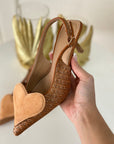 Tacco con cuore camel