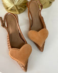 Tacco con cuore camel