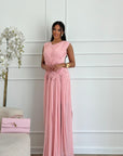 Abito treccia rosa